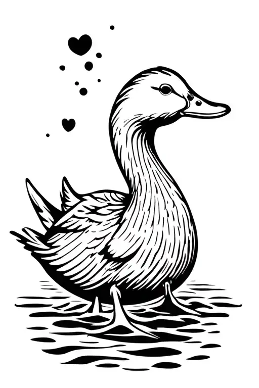 A Duck Swimming And You Can See His Feet Paddling Like Crazy