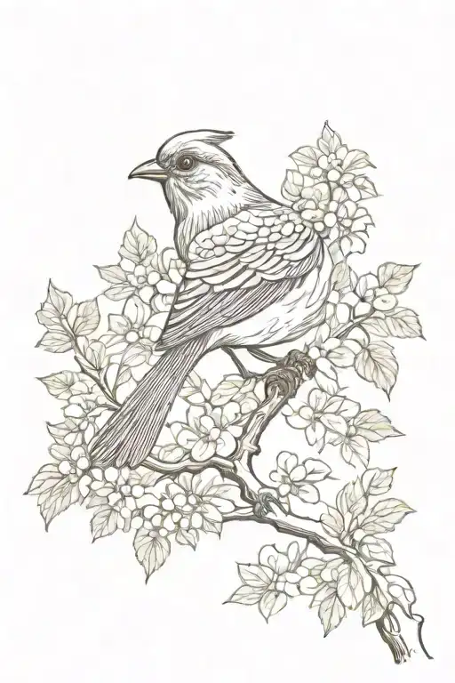 Russian Folk Bird Gamaun On The Wide Crown Tree Growing