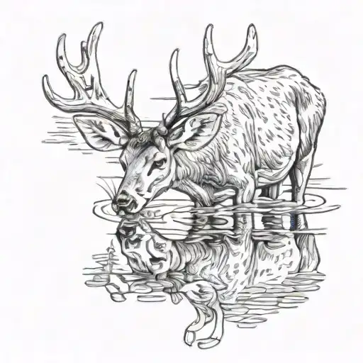 Deer Drinking Water