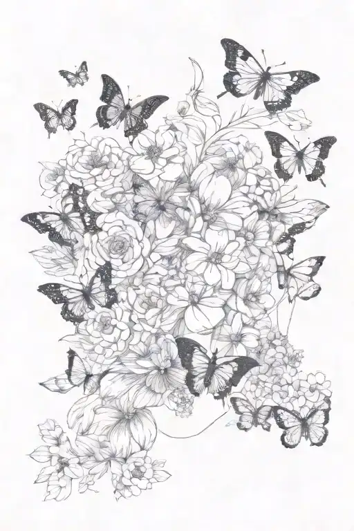 Butrerflies Flowers Face Anxiety
