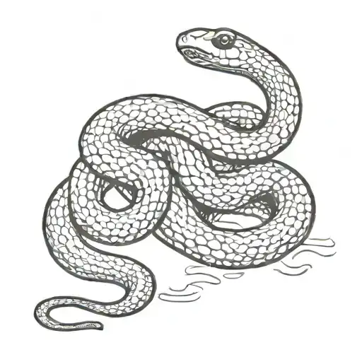 Snake Coming Out From Another Snake