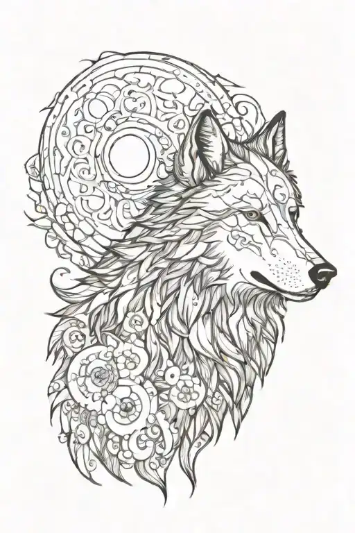 Wolf Moon And Sun Rising