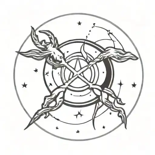 Zodiac Sign Cancer And Gemini With Star Around It