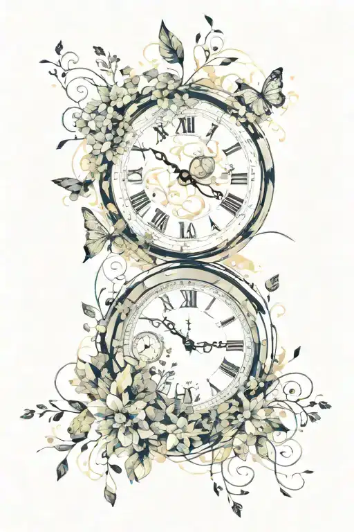 Abstract Design Featuring Nature And Time Running Out With Charm Embellishments