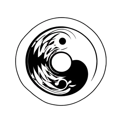 Neo Tribal Ying Yang Symbol Incorporated