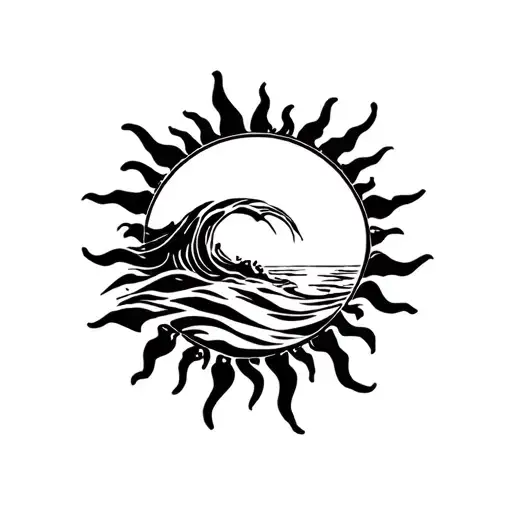 Sun And Ocean Waves