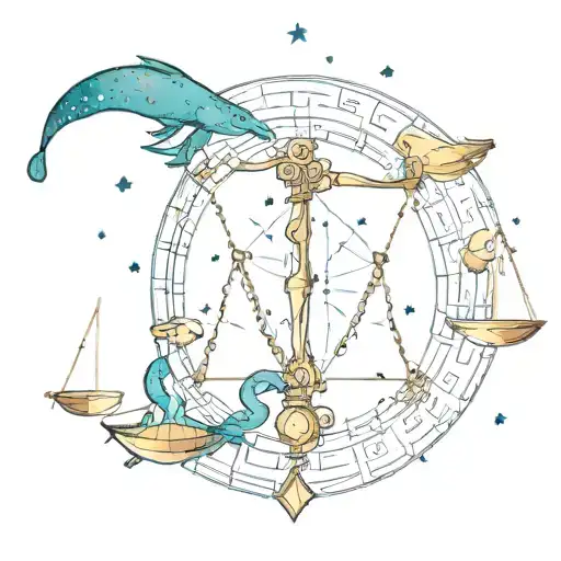 Combine The Zodiac Symbol For Libra And Aquarius Constellation