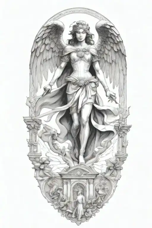 Saint Michel Victory Over Demon Girl