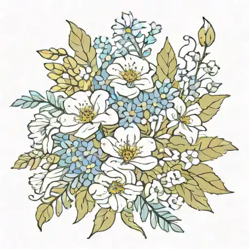 January March September November December Birth Flower Bouquet