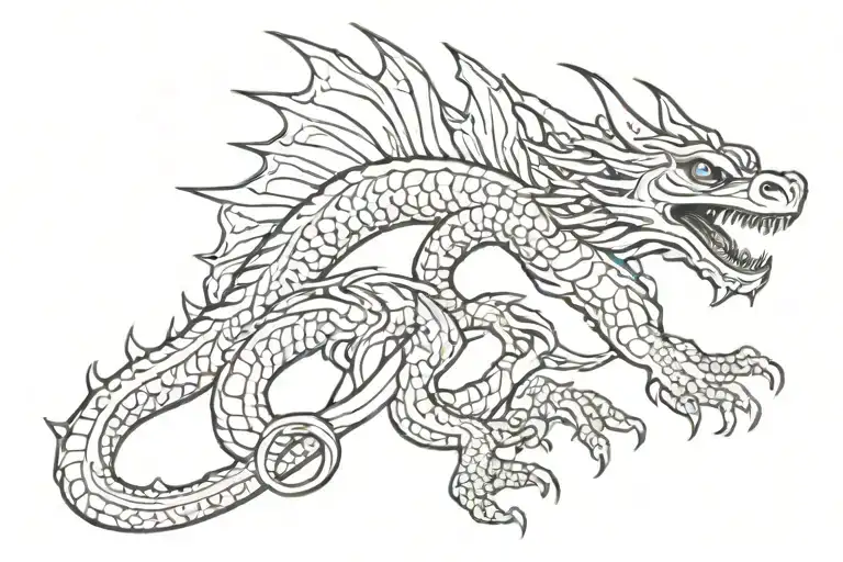 Black And White Basilisk Tattoo For Decal