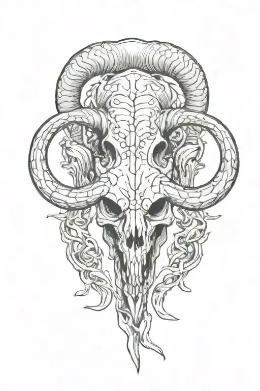 Viper And Bull Skull