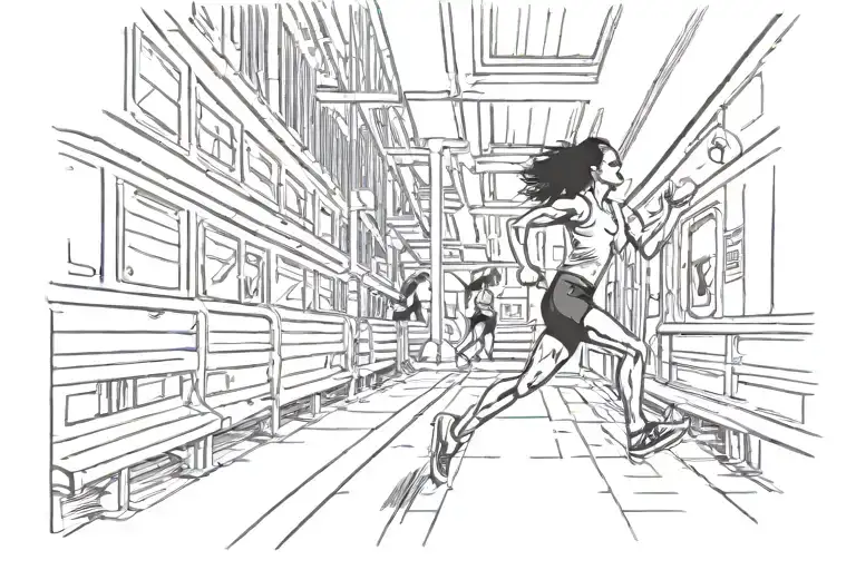 Running Woman Freedom Tower G Train Nyc