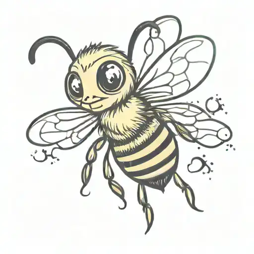 A Cute Honey Bee With Dark Spooky Elements Representing