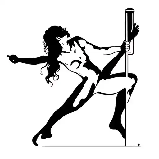 Streptizer On A Pole With A Beautiful Body