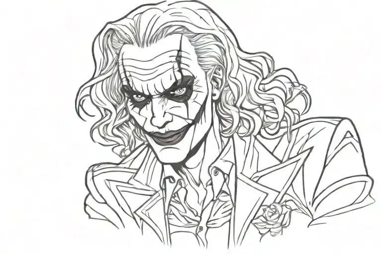 Outline Of Girls Face Joker Kinda No Hair