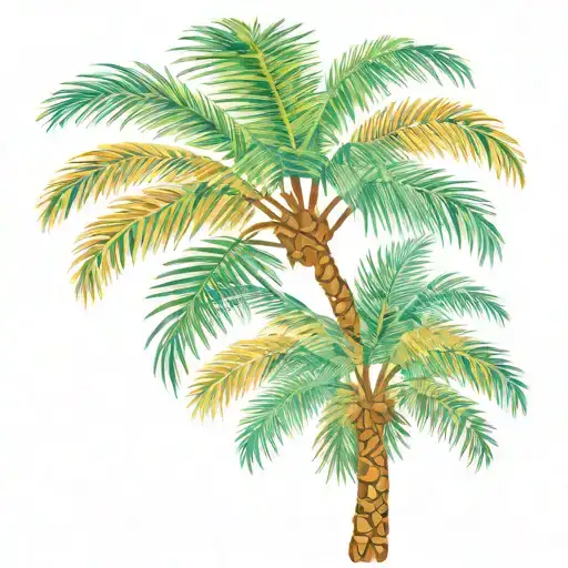 Colorful Tortoise Shell Palm Tree