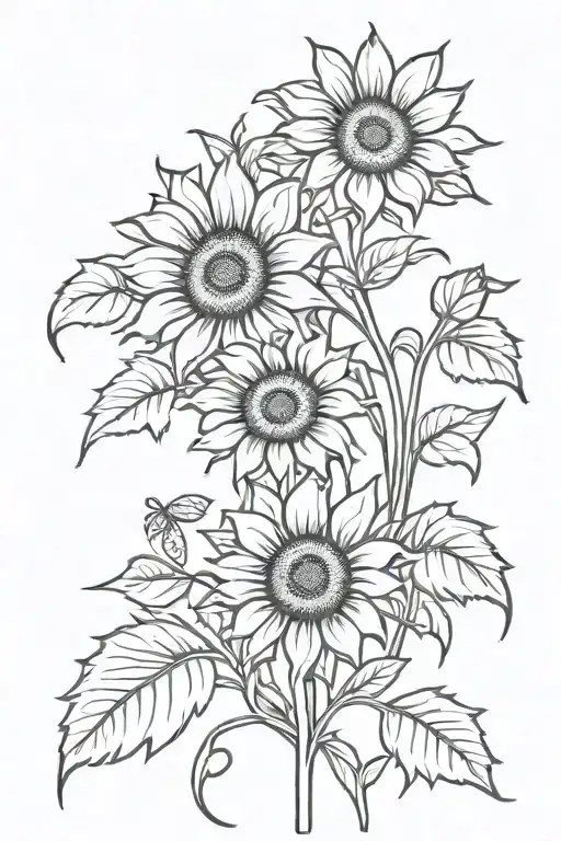 Sunflowers Vine Tooled Leather