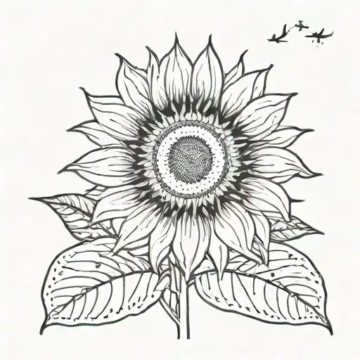 Sunflower With Capricornus Constellation And Libra Constellation In The Center Of The Flower