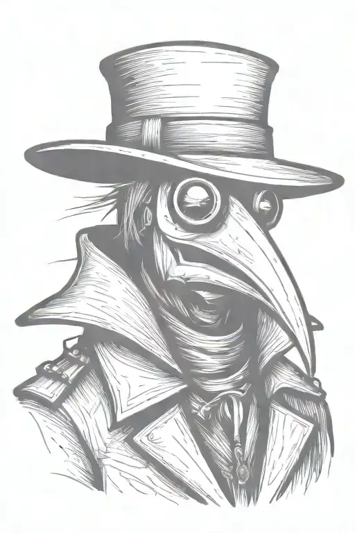 Minimalist Grafitti Style Plague Doctor