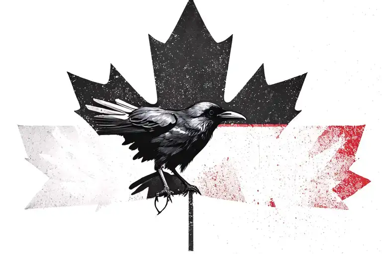 Crow And Canadian Flag Morphing