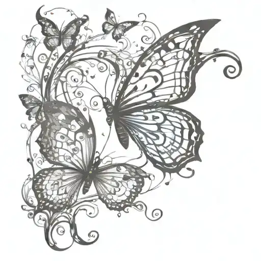 Butterfly With Spooky Elements Intertwined