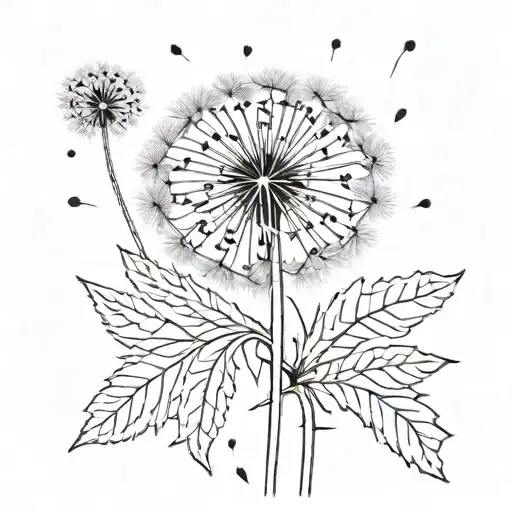 Yellow Dandelion Flower Intertwined Symbolizing The Client's Love