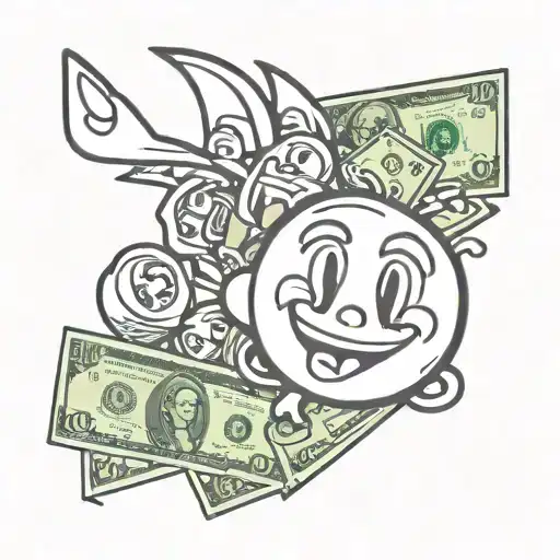 Money And Cartoon Character