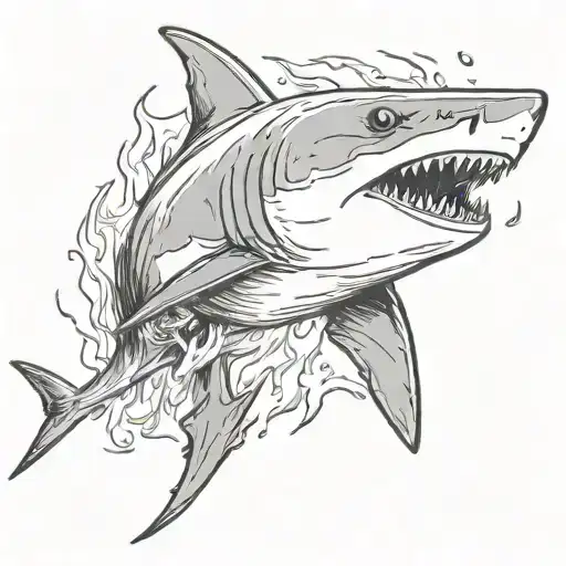 Shark With Flame On Tale