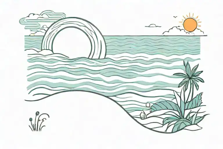 Simplistic Sun And Sea Landscape