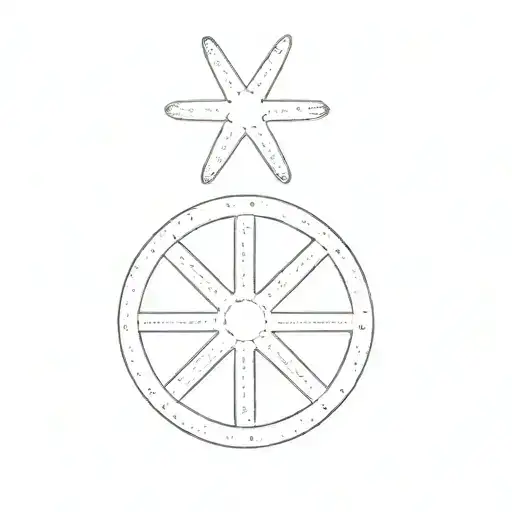 A Wheel With A Star Above It