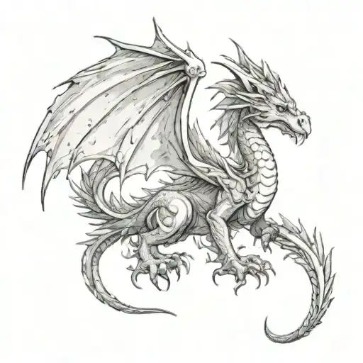 A Dragon With Angelic Wings Spread