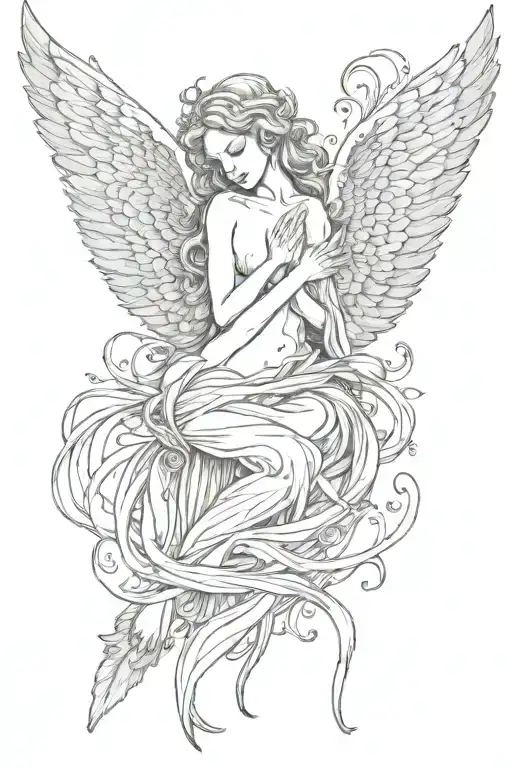 Aquarius Angel Wings Realism
