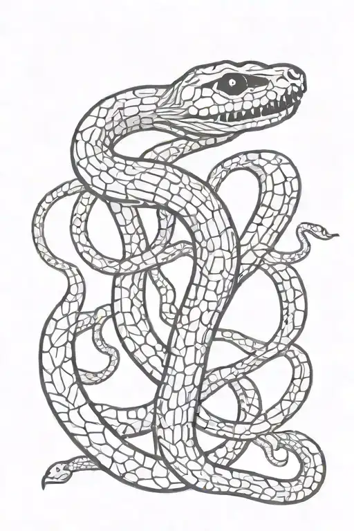 A Snake Chocking Skeleton Hand