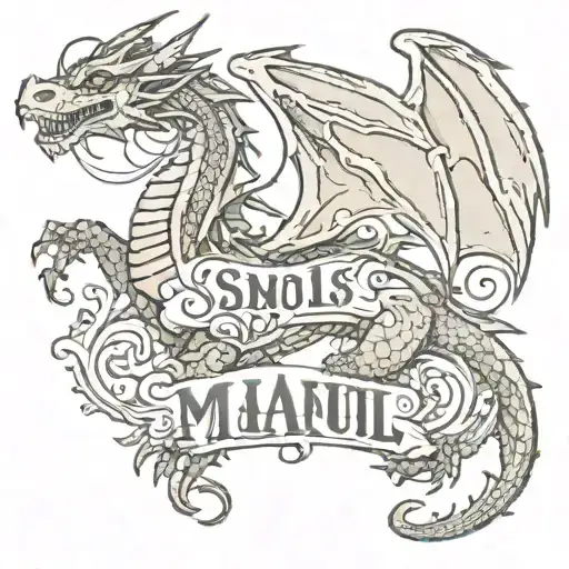 Dragon With Manuel Written On It