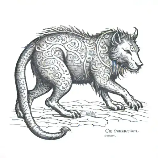 Gravure Medieval Animal