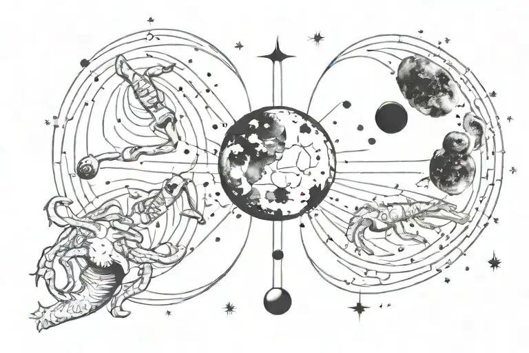 Moon Phases And Cancer Constellation Zodiac Sign