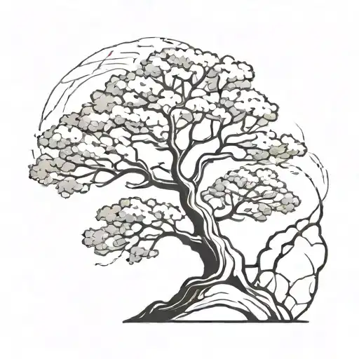 A Tree Growing Out Of A Rock