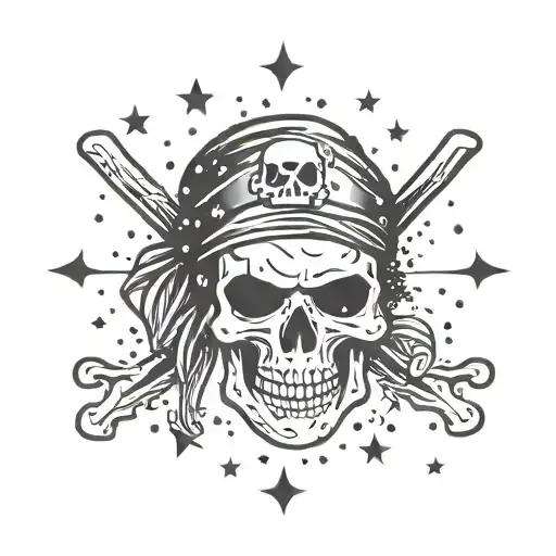 Pirate Skull With Galaxy Filled With Stars