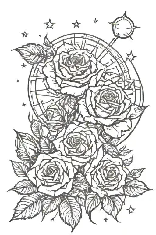 Roses And Sun Moon Stars