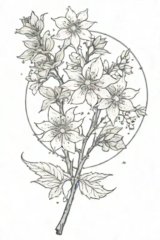 Minimalist Wand With Stars And Birth Flowers For February And November