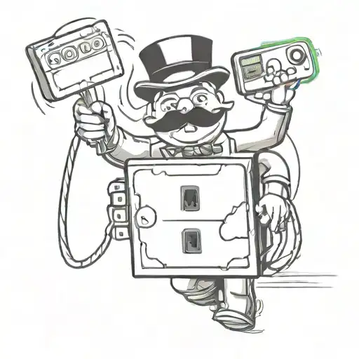 Monopoly Guy With A Plug Outlet Design