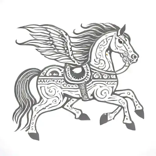 Native American Carousel Horse