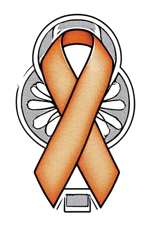 Kidney Cancer Orange Ribbon Intertwined With Strength Symbol