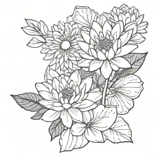 Marigold And Water Lily And Daisy