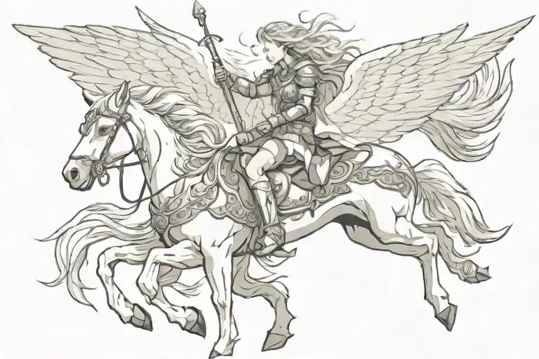 Valkirie On A Pegasus Horse