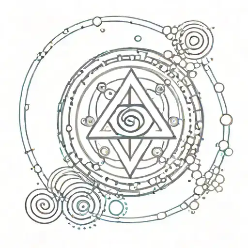 Aquarius Symbol Surrounded With Circles And Lines
