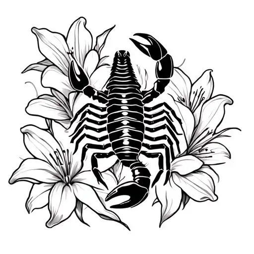 Detailed Scorpion And Lilly