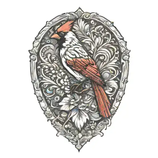 Single Flying Cardinal With Beating Heart
