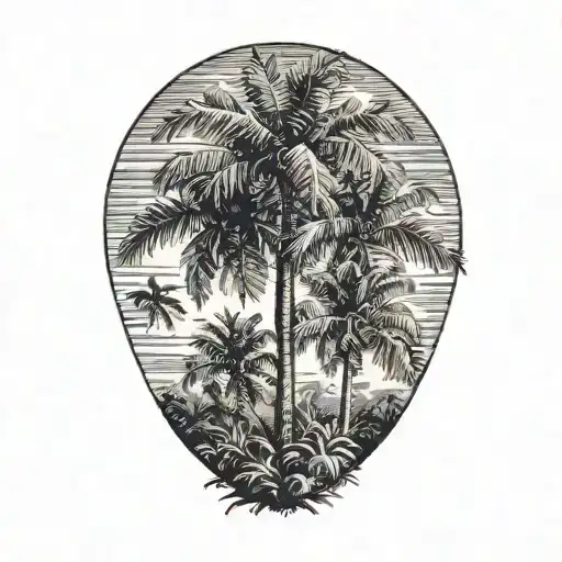 Single Flying Cardinal Palm Tree