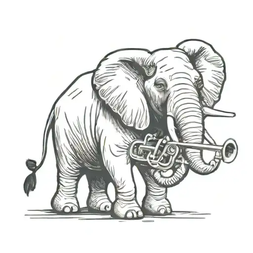 Elephant Playing Trombone